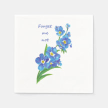 Watercolor "Forget me not" Pretty Blue Flower art
