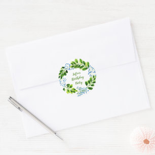 Watercolor Forget-Me-Not Sweet 16th Birthday Party Classic Round Sticker