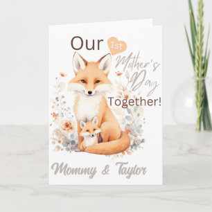 Watercolor Fox and kit First Mother's Day Card