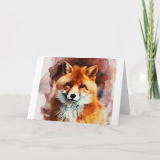 watercolor fox card