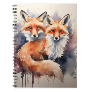 Watercolor Fox Duo Notebook