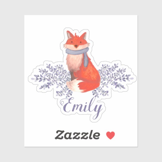 Watercolor Fox Girls Name (Sheet)