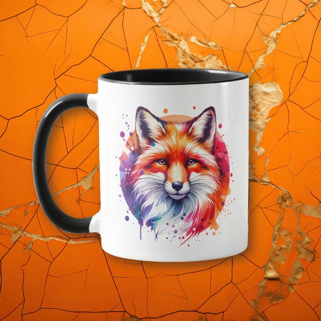 Watercolor Fox Illustration Personalised Mug (Creator Uploaded)