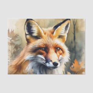 Watercolor Fox Portrait Tissue Paper