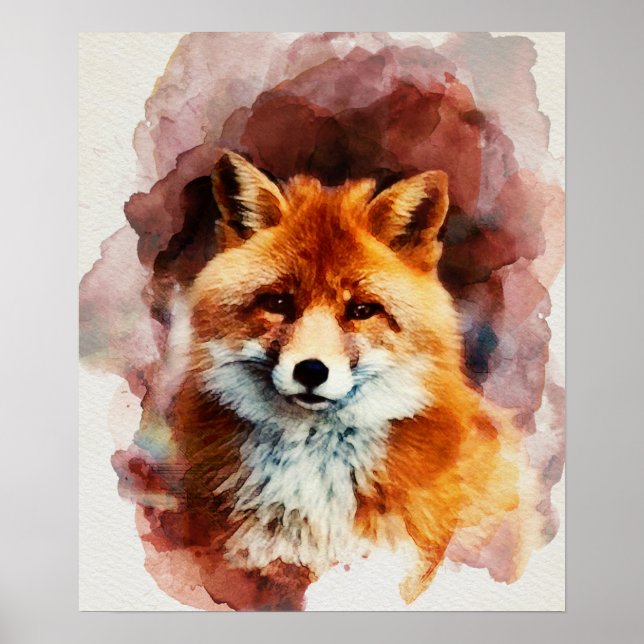 watercolor fox poster (Front)