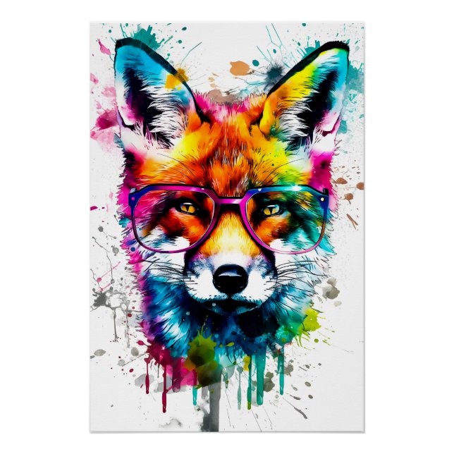 Watercolor Fox Poster (Front)