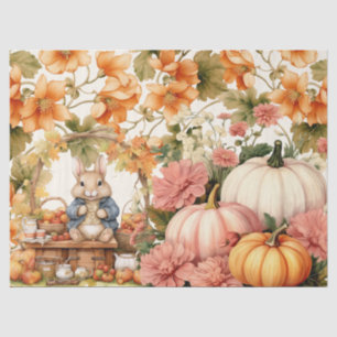 Watercolor Fox Pumpkins & Fall Foliage Decoupage Tissue Paper