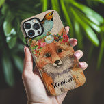 Watercolor Foxy Floral Friends Personalised Name iPhone 16 Pro Max Case<br><div class="desc">Watercolor Foxy Floral Friends Personalised Name iPhone 16 Pro Max Case features a trendy modern watercolor painting of a fox wearing a floral crown with a bird on her head. Personalise with your name below. Created by Evco Studio www.zazzle.com/store/evcostudio</div>