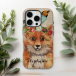 Watercolor Foxy Floral Friends Personalised Name iPhone 16 Pro Case<br><div class="desc">Watercolor Foxy Floral Friends Personalised Name iPhone 16 Pro Case features a trendy modern watercolor painting of a fox wearing a floral crown with a bird on her head. Personalise with your name below. Created by Evco Studio www.zazzle.com/store/evcostudio</div>