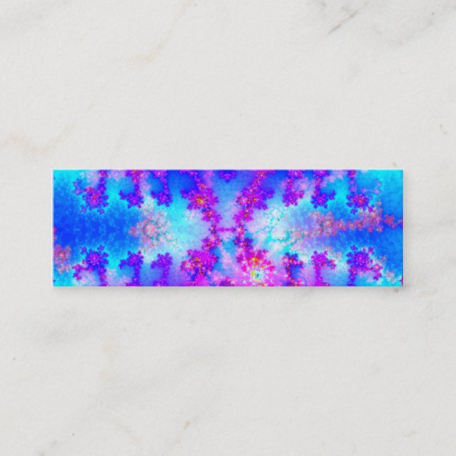 Watercolor Fractal Bookmark Mini Business Card (Front)