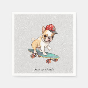 Watercolor French Bulldog Napkins