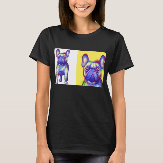 Watercolor French Bulldogs T-Shirt (Front)