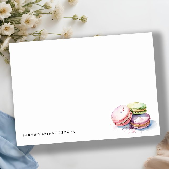 Watercolor French Macarons Bakery Bridal Shower Card (Creator Uploaded)