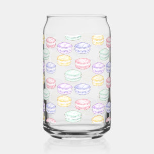 Watercolor French Macarons Can Glass