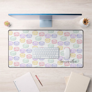 Watercolor French Macarons Desk Mat