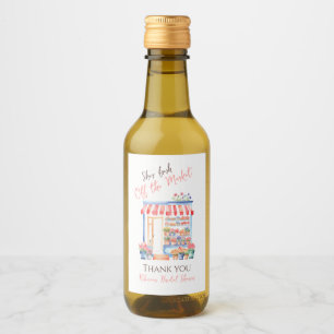 Watercolor Fresh Off Market Floral Bridal Shower Wine Label