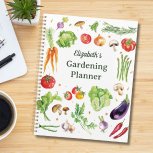 Watercolor Fresh Vegetables Personalised Gardening Planner