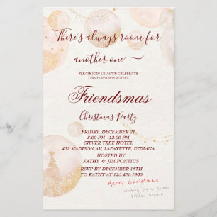 Watercolor Friendsmas Christmas Party Invitation Flyer