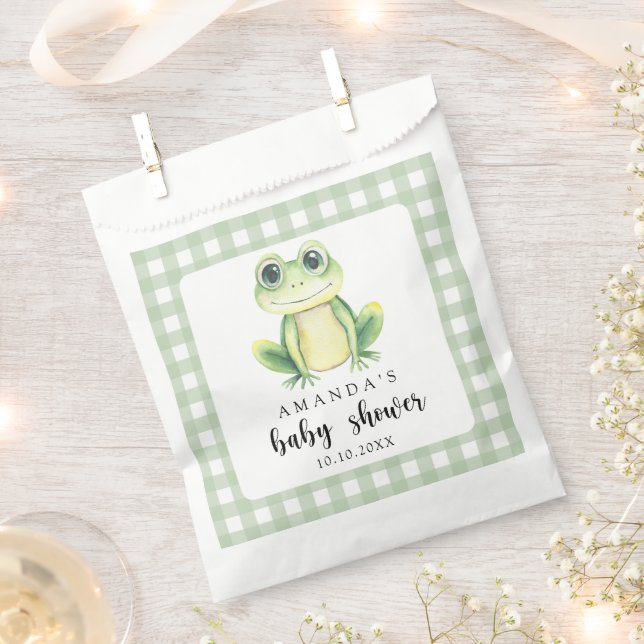 Watercolor Frog Baby Shower Favour Bag (Clipped)