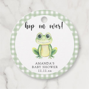 Watercolor frog baby shower favour tags