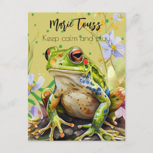 Watercolor Frog Funny Custom Text & Name Postcard