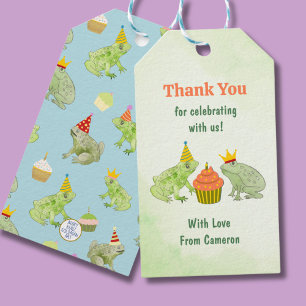 Watercolor Frog Pond Birthday Party Cute Thank You Gift Tags