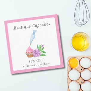 Watercolor Frosting Cupcake Bakery, Catering Discount Card