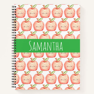 Watercolor Fruit Apple Notebook