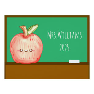 Watercolor Fruit Apple Poster