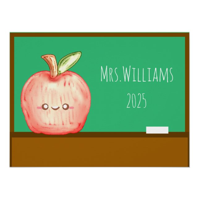  Watercolor Fruit Apple Poster (Front)