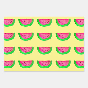 Watercolor fruit colorful pop art fruity design wrapping paper sheet