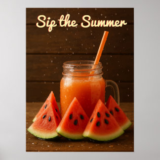 Watercolor Fruit Design – Blank Back Template Poster