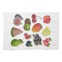 Watercolor Fruit Kitchen Towel