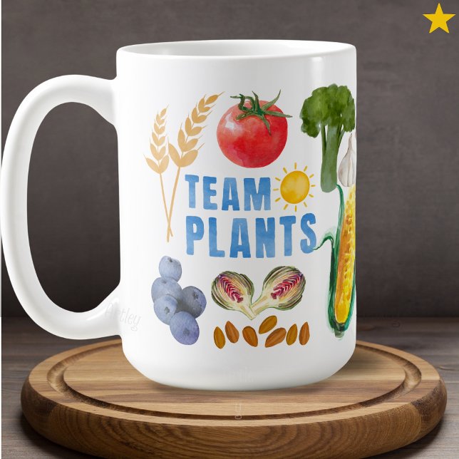 Watercolor Fruit Veggie Collage Vegetarian Vegan Coffee Mug (Creator Uploaded)