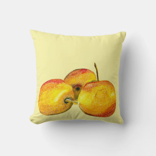 Watercolor fruit yellow pear fruit cushion