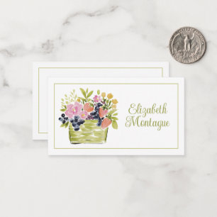 Watercolor Fruits and Flowers Basket Card