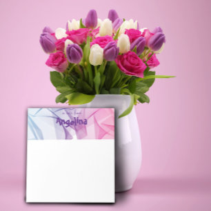 Watercolor fucshia blue splash letter notepad