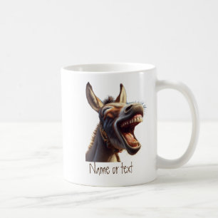 Watercolor Fun Laughing Donkey Burro Custom  Coffee Mug