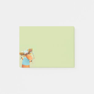 Watercolor Fun Moose Christmas Tree Lights Post-it Notes