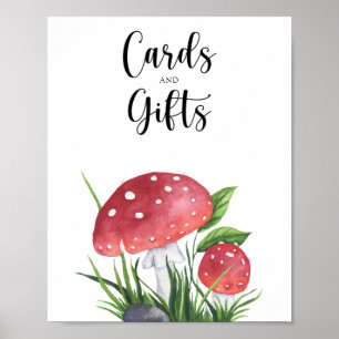 Watercolor fungi - cards and gifts baby shower poster
