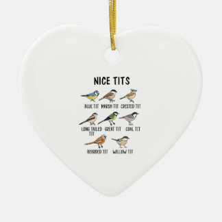 Watercolor Funny Bird Lover Ceramic Ornament