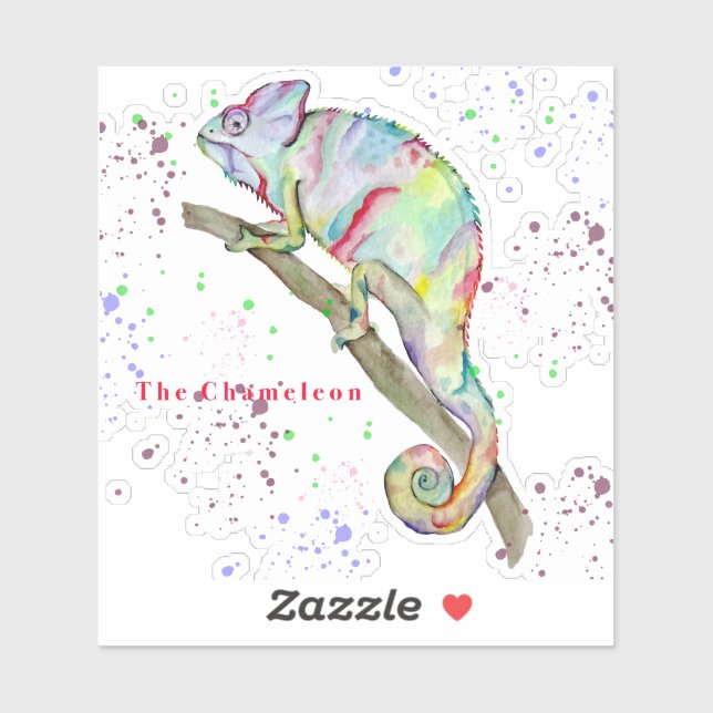 Watercolor funny chameleon (Sheet)