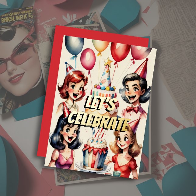 Watercolor Funny Comic Birthday Scene (Creator Uploaded)