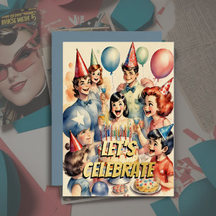 Watercolor Funny Comic Birthday Scene