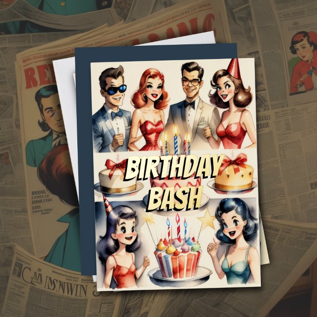 Watercolor Funny Comic Birthday Scene (Creator Uploaded)