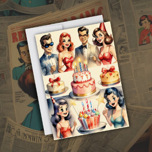 Watercolor Funny Comic Birthday Scene Invitation