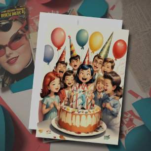 Watercolor Funny Comic Birthday Scene Invitation