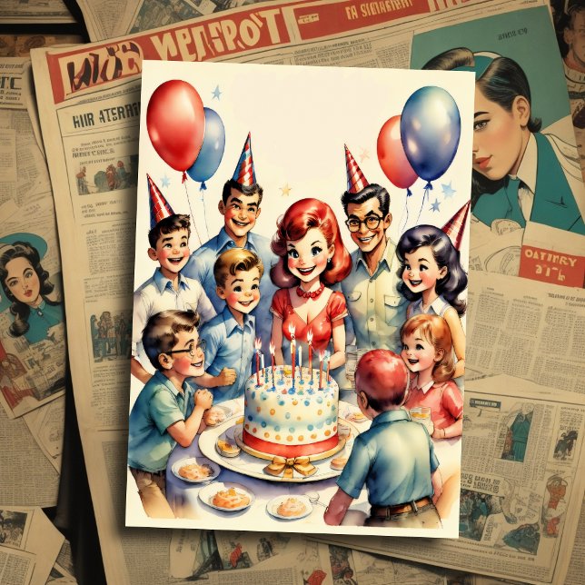 Watercolor Funny Comic Birthday Scene Invitation (Creator Uploaded)