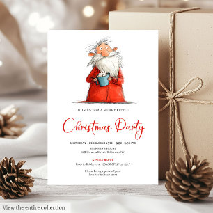 Watercolor Funny Santa Personalized Party Invite