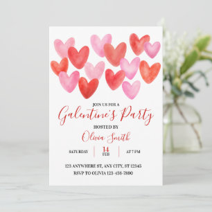 WATERCOLOR GALANTINES DAY PARTY INVITATION